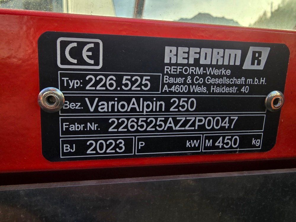 Reform Raccolta foraggio grezzo: Reform Varioalpin 250, Bandschwader – Nuovo e nell'imballaggio originale da Cunter venduto da LMPOWER 5