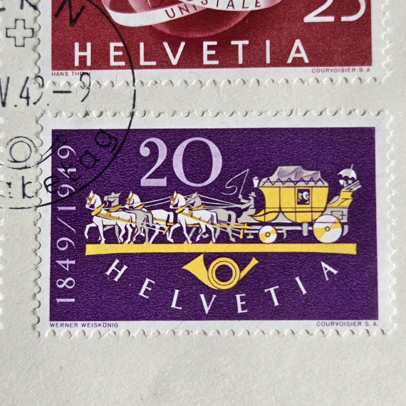 Tutti i francobolli: Brief Schweizer Briefmarken 1849/1949 - Top – Usato da Stans venduto da Ducati16 2