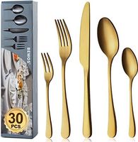 Besteck Set für 6 Personen, 30 teilig Titanium Gold