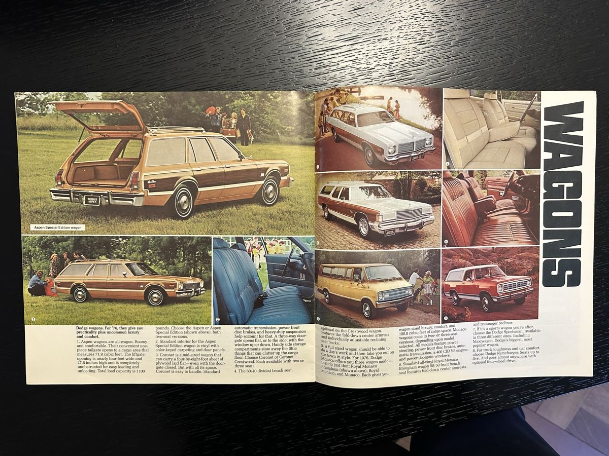 Dodge Documenti: Dodge Prospekt des 1976 Jahrgangs – Usato da Bern venduto da 3636-agb 2