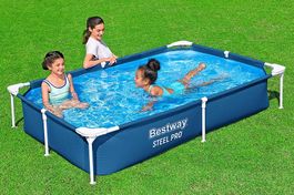 BESTWAY Pool inkl. Abdeckhaube, Filterpumpe, Akkupoolsauger