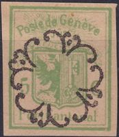 1849, Nr.07 (GENFER Ausschnitt) ideal mit Rosette (schwarz)