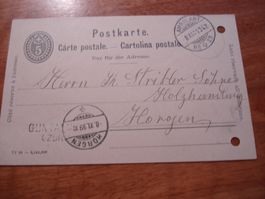 Ganzsache 1899, Stab-o Guntalh? Zürich, o Ambulant 342