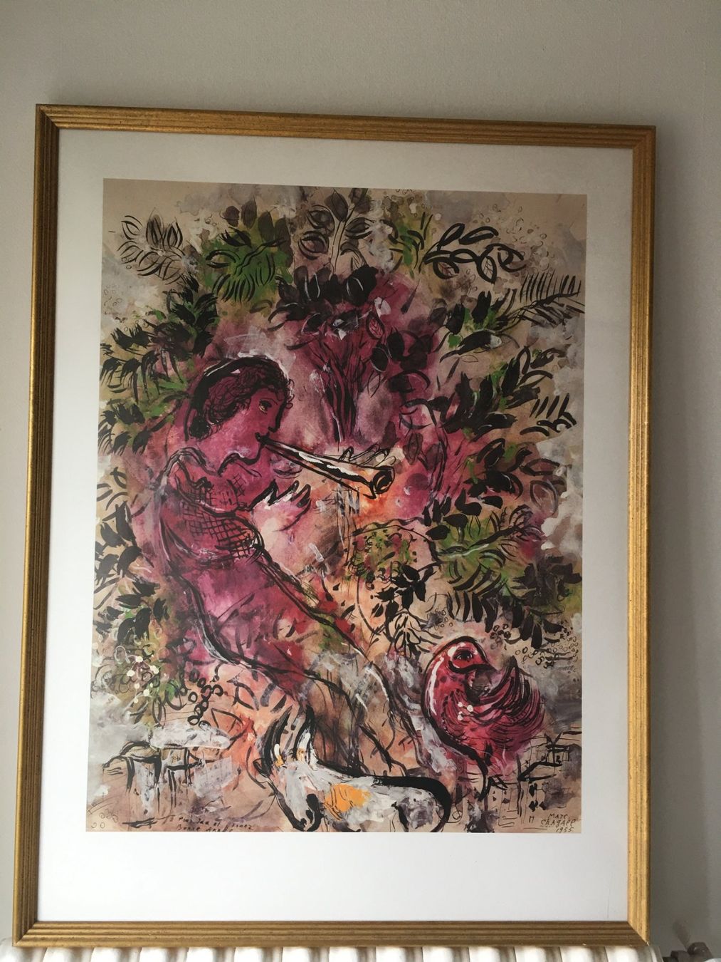 Foto & Immagini: MARC CHAGALL  mit Flöute1955  Top Poster  gerahmt – Usato da Zürich venduto da Nofelet31 7