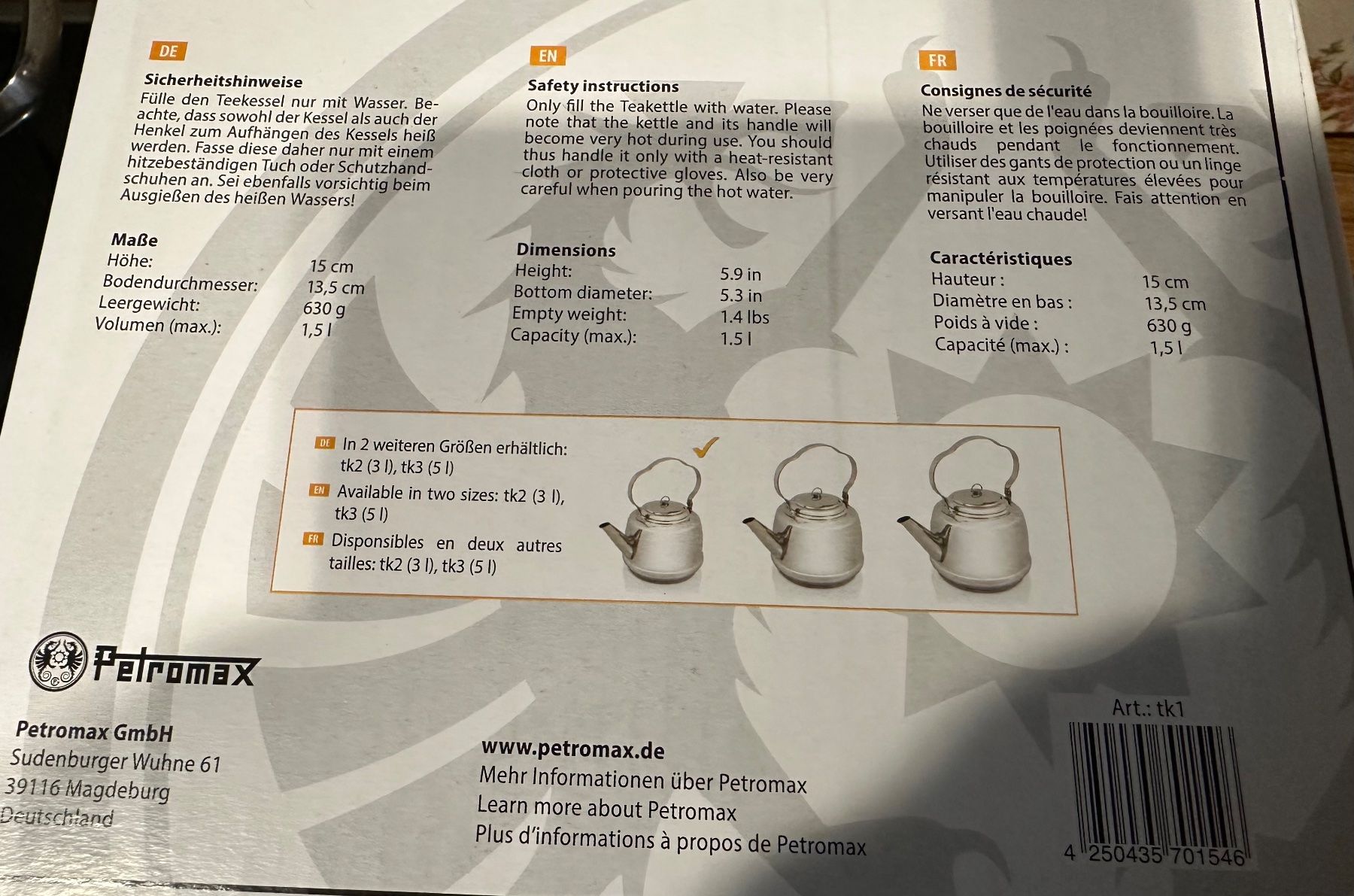 Petromax Bollitori: Wasserkocher Petromax neu – Nuovo e nell'imballaggio originale da Trüllikon venduto da angela4444 7