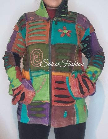 Herbst winter Goa Gypsy Hippie  Hoodie Jacke  XS-L