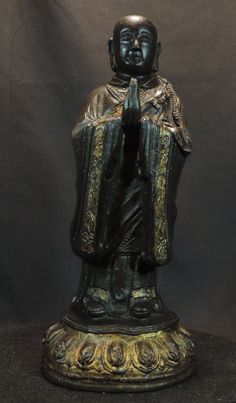 Sculture & Statue: Buddhistische Mönchsfigur Metall, Eisenguss – Usato da Duggingen venduto da roterbambus