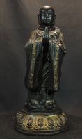 Buddhistische Mönchsfigur Metall, Eisenguss