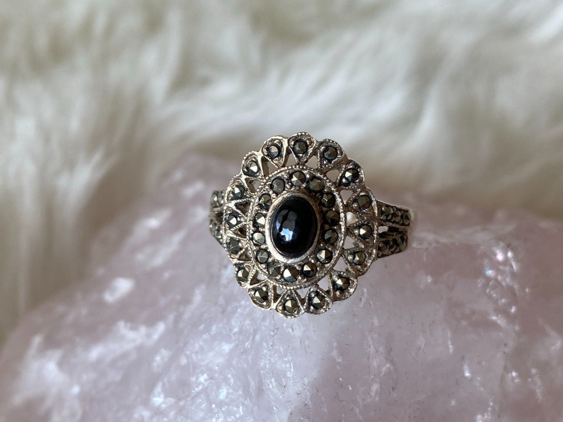 Anelli: Ring Silber 925 mit schwarzem Stein – Usato da Istighofen venduto da Ringparadies