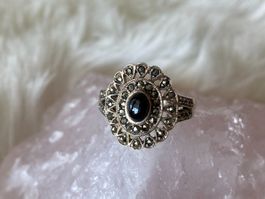 Ring Silber 925 mit schwarzem Stein