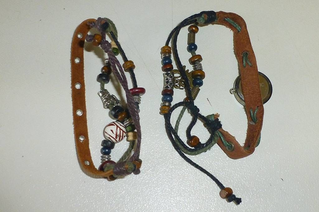 Uhren: Armband mit Uhr Leder Holzperlen – Gebraucht aus Reinach BL von Spider63 4