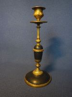 Antiker Kerzenständer aus Messing und Stein