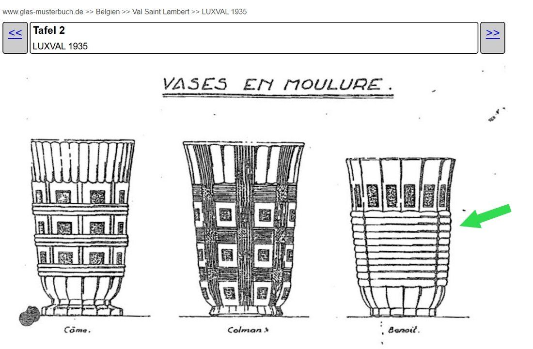 Lambert Vasi & Recipienti: Vase art déco, modèle Benoît, Val St-lambert, Luxval, 1930s – Usato da La Chaux-de-Fonds venduto da Helene2300 6