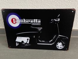 Lambretta Black Metall Schild Deko mit Style NEU !