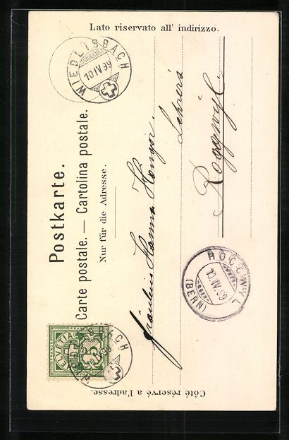 Cartoline postali: AK Mürren, Ortsansicht, 1899 – Usato da Berlin venduto da bartko-reher 1