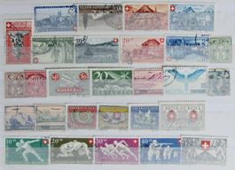 Lot de timbres oblitérés, principalement PRO PATRIA