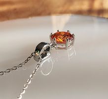 Kette 60cm 925 Silber + 3ct.Moissanitte, Herbstfarbe❣️