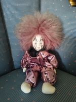 Niedliche Vintage-Puppe, Clown mit rosa Haarpracht!