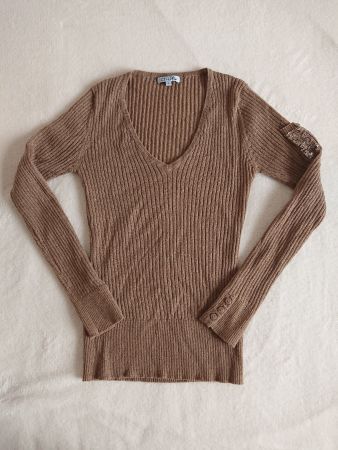 Damen Pullover O DE MAI Gr. XS Beige Gold
