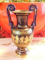 Griechische Vase mit 24 K Gold bemalt 1970 / 80er