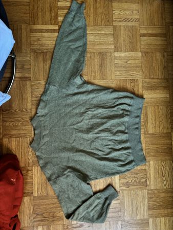 Vintage Olive Green Sweatshirt - Cosy Autumn Staple, Size M