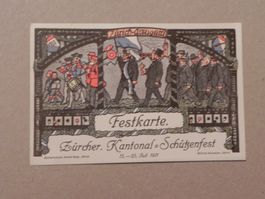 Festkarte Karte Kant. Schützenfest  Zürich Albisguetli 1911