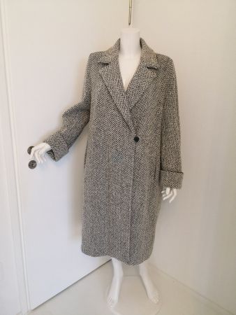 🤩MAX MARA MANTEL SPINA-DI-PESCE MUSTER SCHWARZ-WEISS