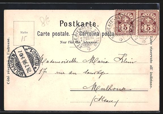 Cartoline postali: Litho Beatenberg, Partie an der Dorfkirc – Usato da Berlin venduto da bartko-reher 1