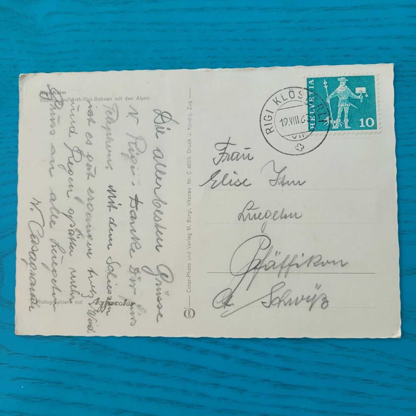 Cartoline postali: Rigi Kulm 1963 – Usato da SCHÜBELBACH venduto da CoKaHa 1