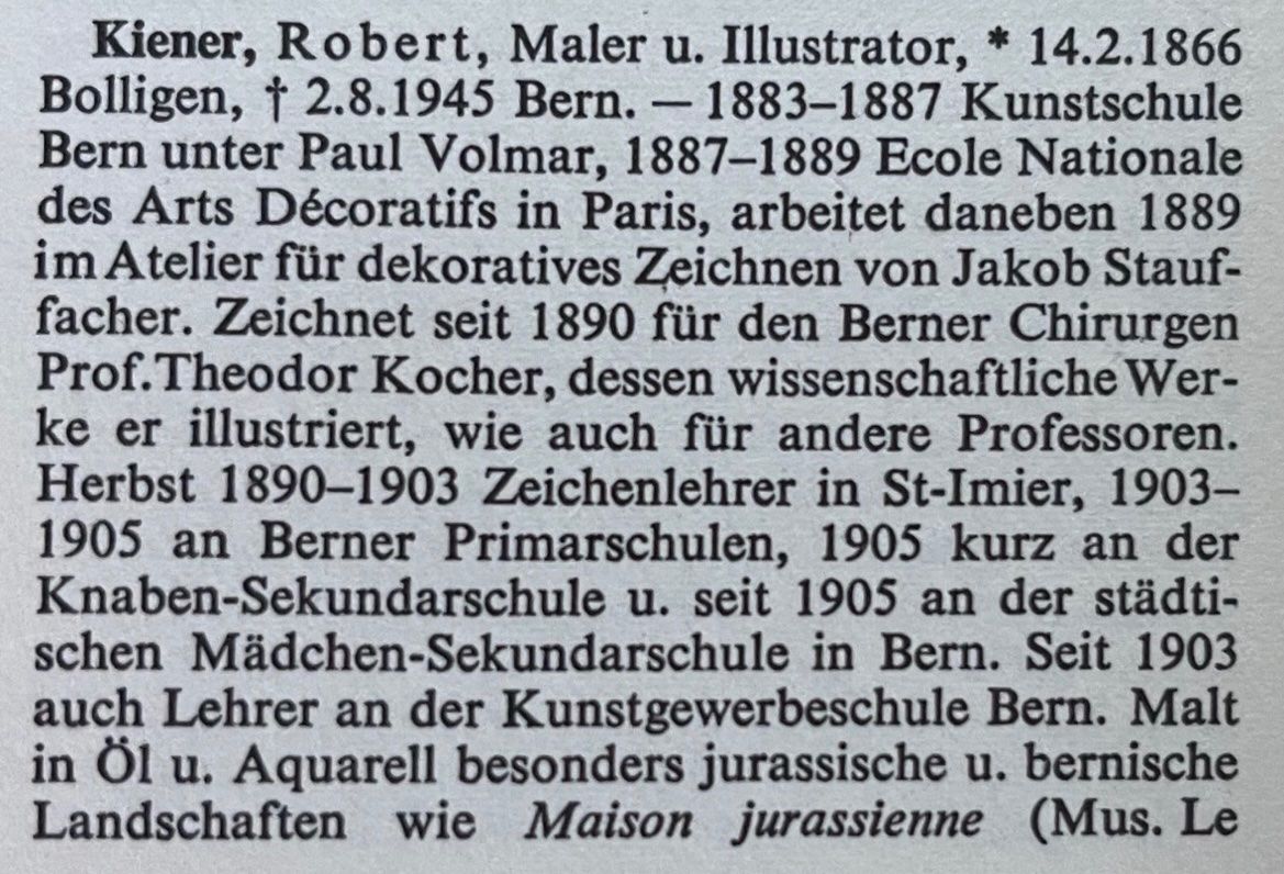 Dipinti: Kiener Robert (1866-1945) – Usato da Grosshöchstetten venduto da Perle1951 5