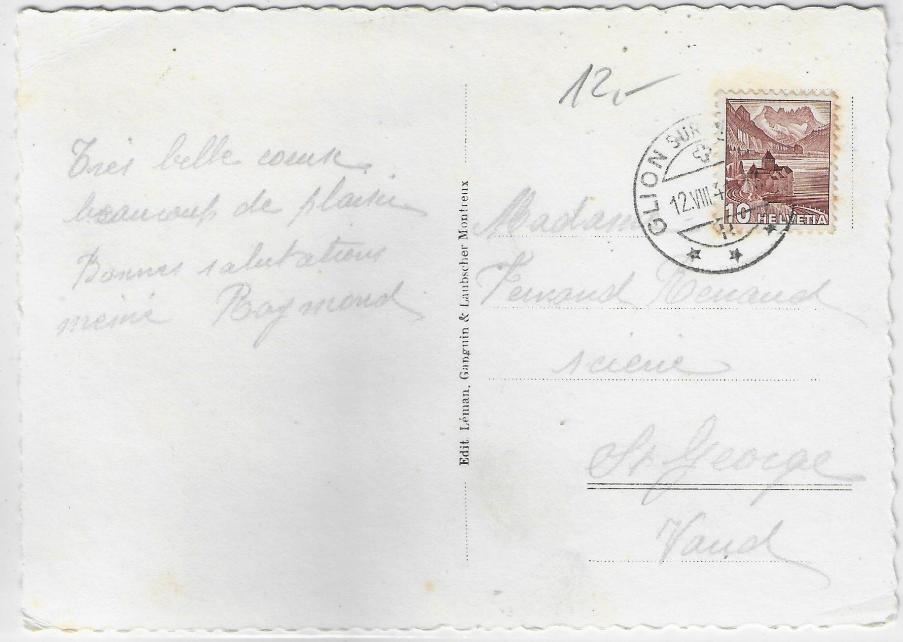 Cartoline postali: Restaurant de Buffet de la gare de Glion – Usato da Ettingen venduto da Kartenplanet 1