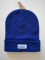 Beanie  Beechfield  blau mit Logo "Freedom Music"   neu