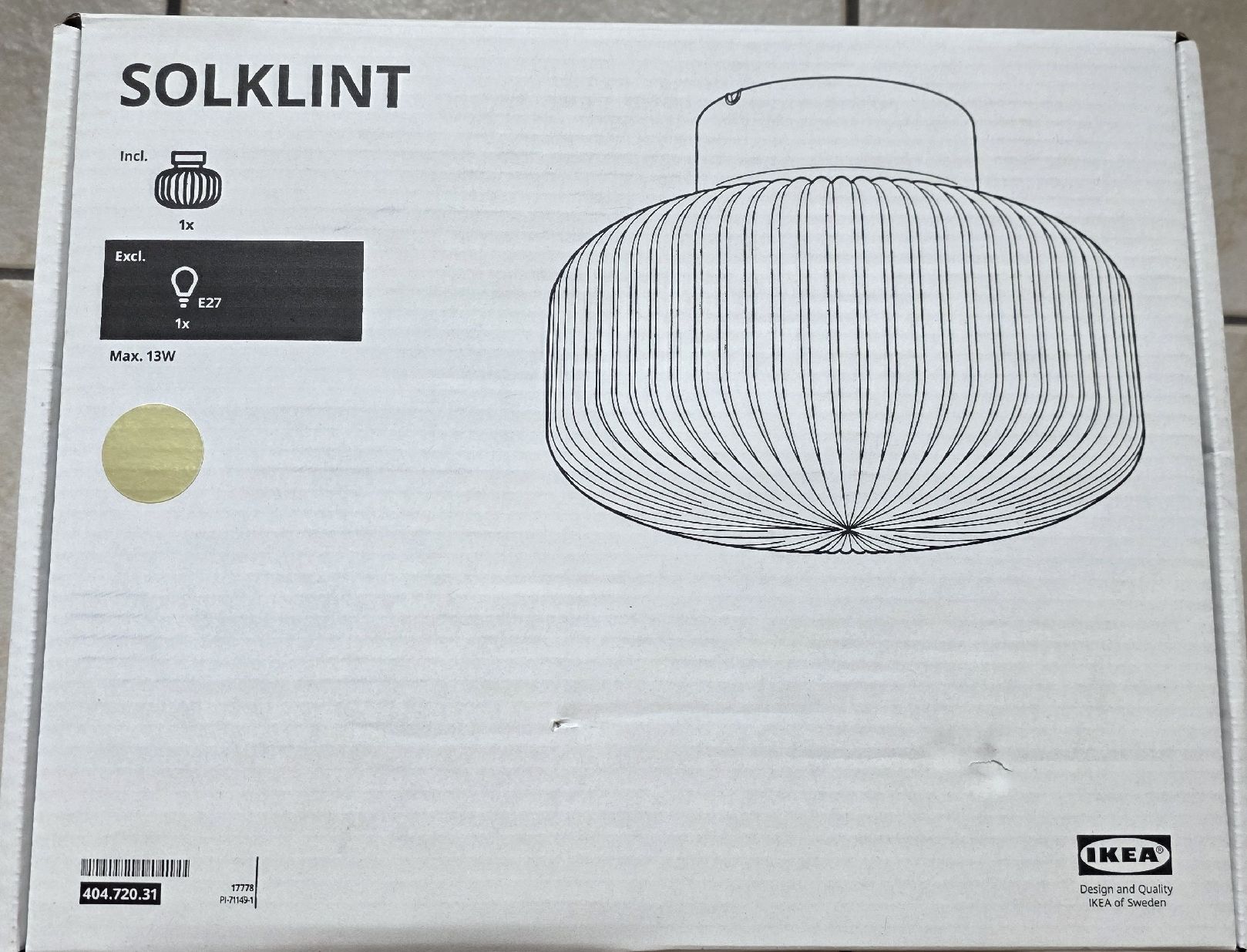 Ikea Lampade: IKEA SOLKLINT Deckenleuchte Neu – Nuovo e nell'imballaggio originale da Lommiswil venduto da jag_mrt9