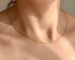 Kette 45cm Halskette 925 Silber roségold s fein Ankerkette