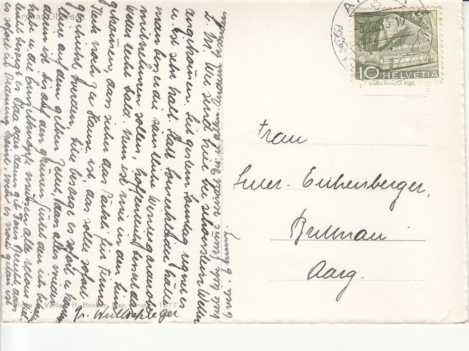 Cartoline postali: Arosa Obersee 1953 – Usato da Bürglen TG venduto da StampGraf 1