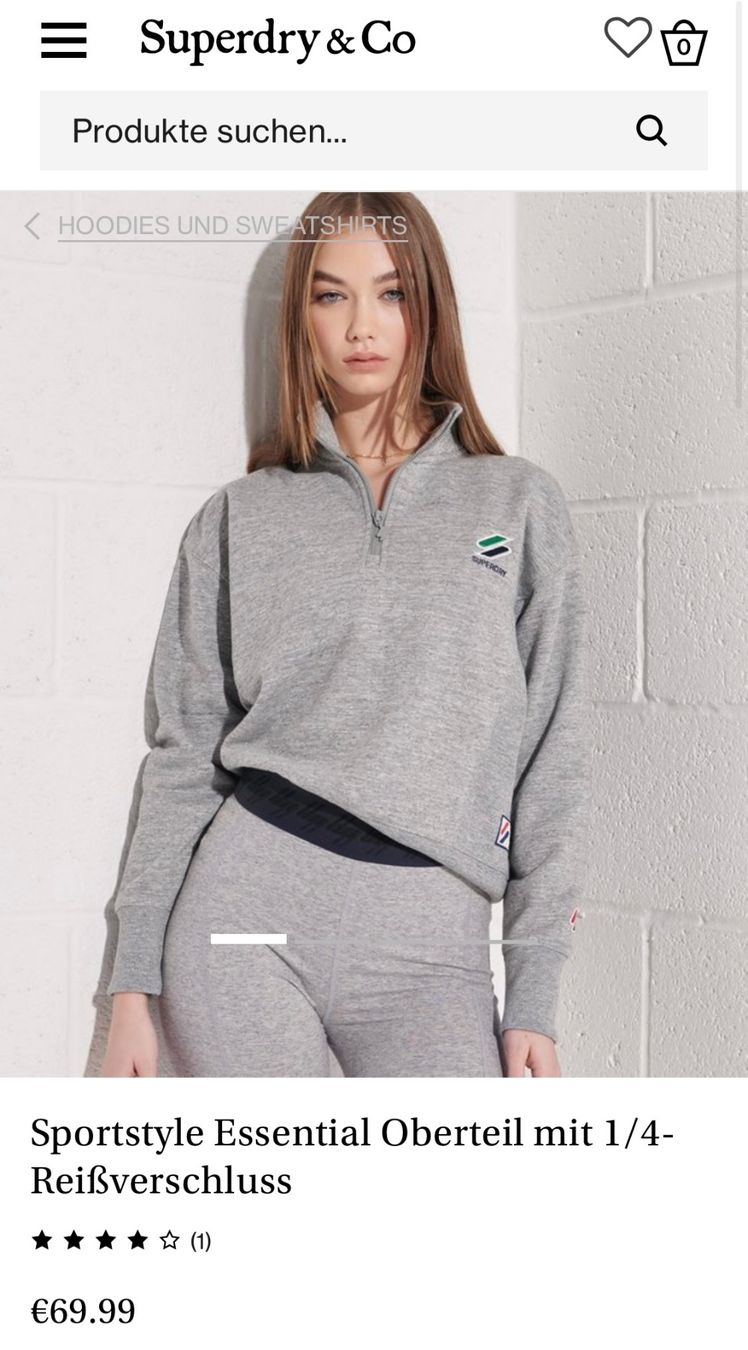 Superdry Pullover & Sweatshirts: Superdry Quarter Zip Sweatshirt ca. Gr. M, cropped – Gebraucht aus Zürich von vintage_for_you 1