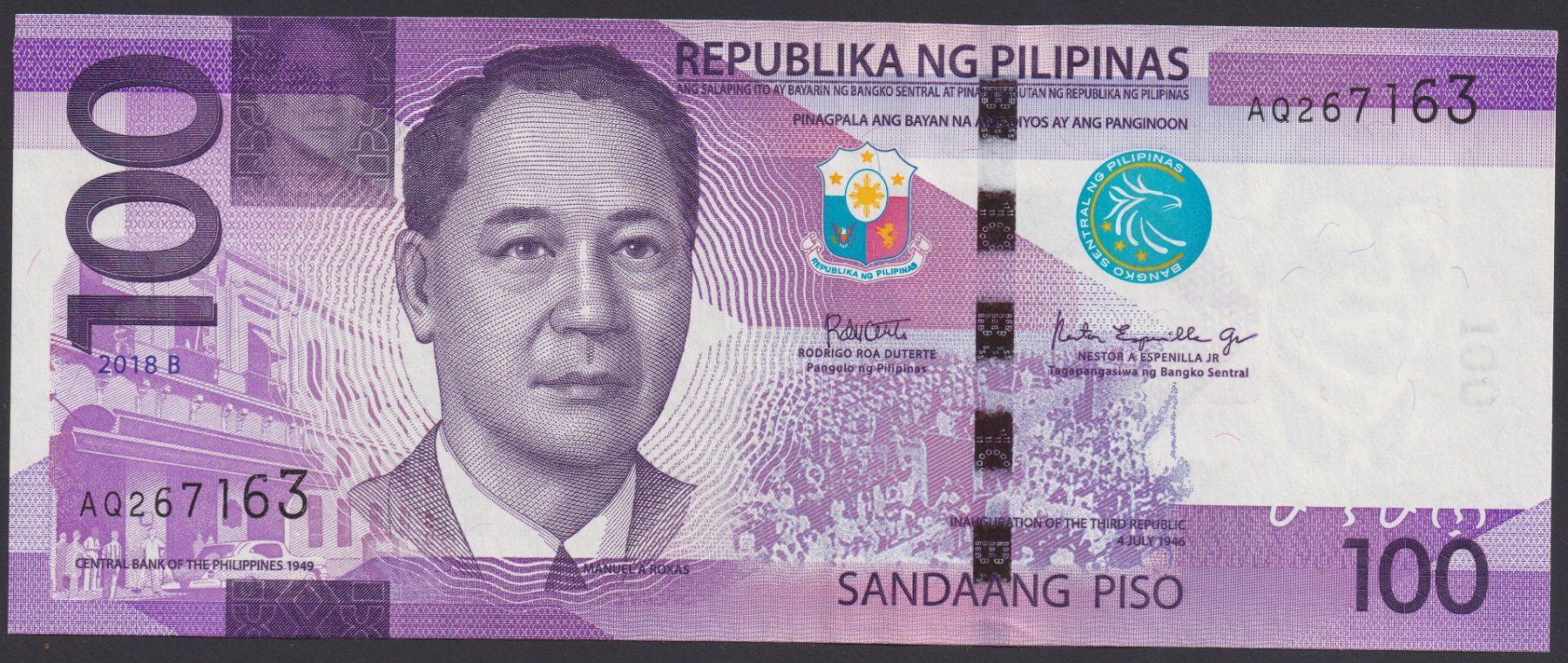Banconote: Philippinen 100 Piso 2018 – Usato da Brugg AG venduto da banknoten_muesli