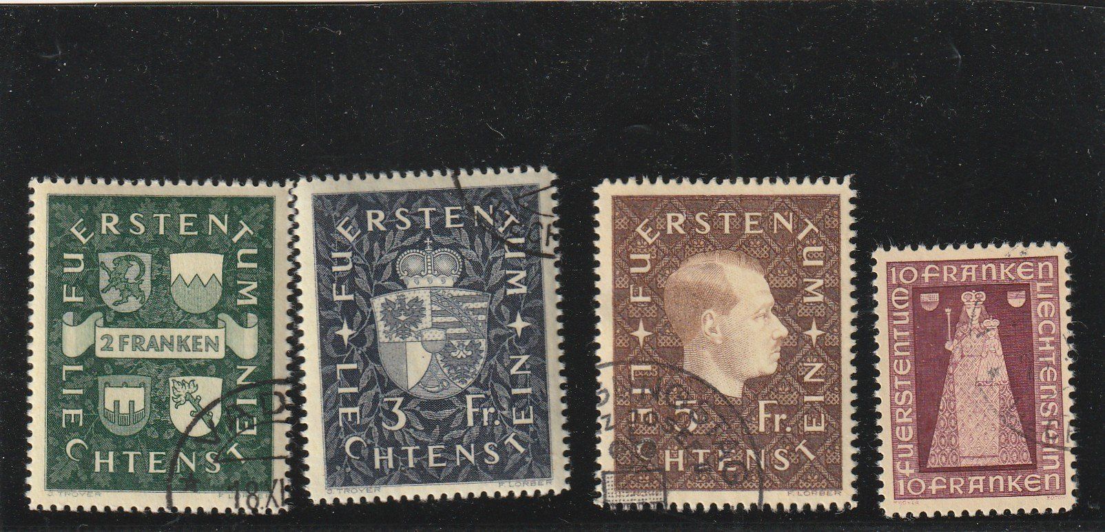 Alle Briefmarken: FL Zu. Nr. 147 - 150 – Gebraucht aus Rorschacherberg von fratovi2