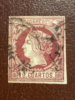 Timbre 12 Cuartos Correos femme profil état d'usage