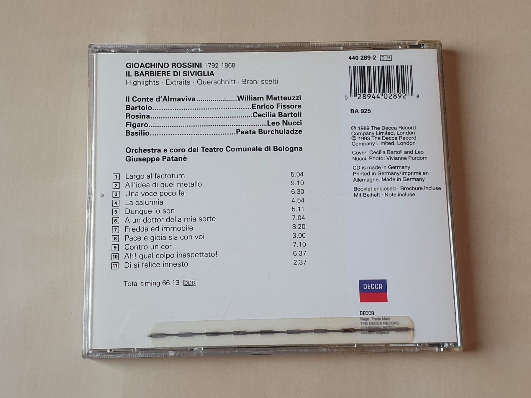 CD: Il Barbiere di Siviglia – Usato da Stansstad venduto da collectorsshop 1