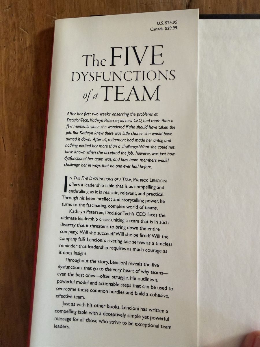 Libri: The Five Dysfunctions of a Team - Patrick Lencioni – Nuovo (secondo la descrizione) da zürich venduto da greenmodul 2