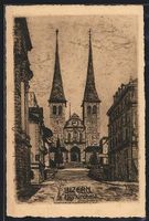 Luzern, Hofkirche mit Strassenpartie