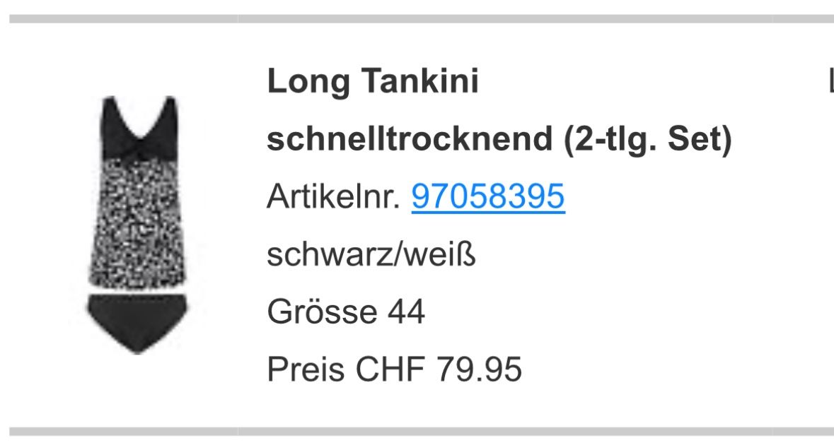 Costumi da bagno & Bikini: Long Tankini Gr.44 – Nuovo (secondo la descrizione) da Oberwil BL venduto da noise12 5