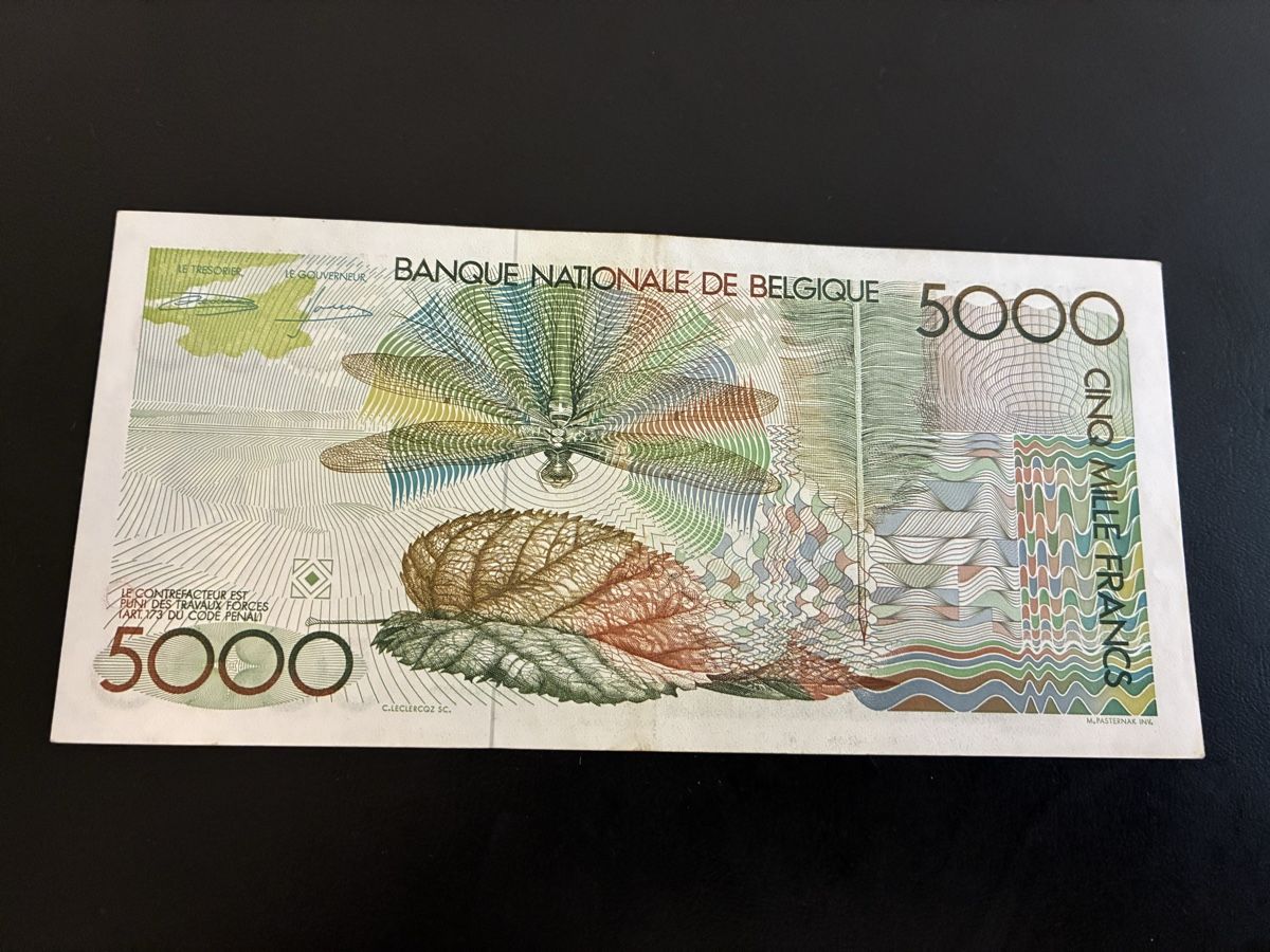 Banconote: 5000 Frank belgische  – Usato da Dällikon venduto da Woldbanknoten 2