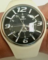 Montre Marea cadran noir bracelet blanc