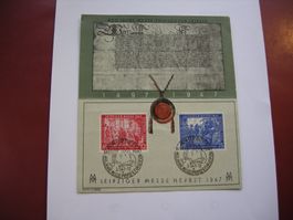 2.9.47 GEDENKBLATT LEIPZIGER MESSE HERBST 1947