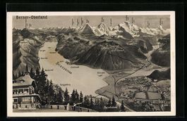 Brienz, Landkarte Brienzersee mit Umgebu