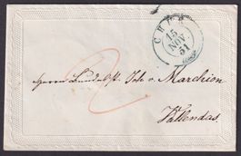 1851, Zierbrief von CHUR nach VALENDAS GR