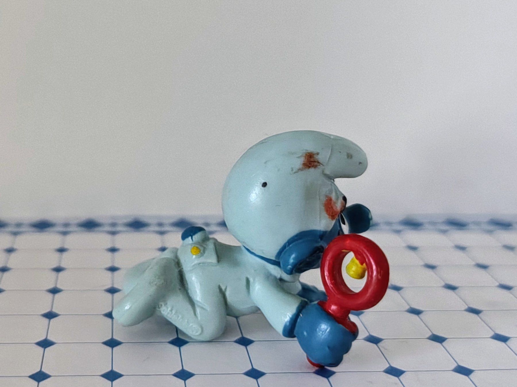 Schleich Statuette: Schlumpf 20203 Babyschlumpf blau 1984 – Usato da Rüti ZH venduto da Prostias 1
