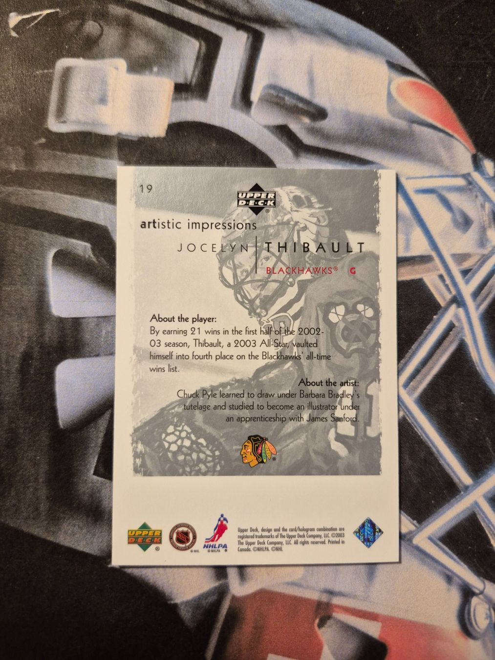NHL Carte collezionabili: NHL Jocelyn Thibault Chicago Blackhawks – Usato da Treiten venduto da Sauber73 1